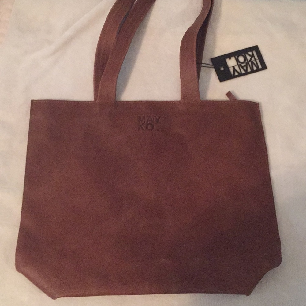 MAY KO. Women’s Cinnamon Leather Tote Bag